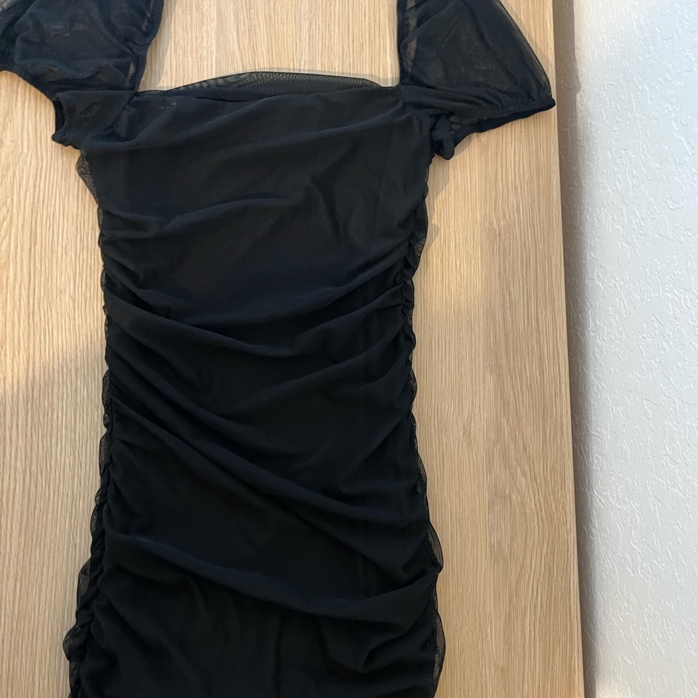 Princess Polly Elegant Black Mesh Dress